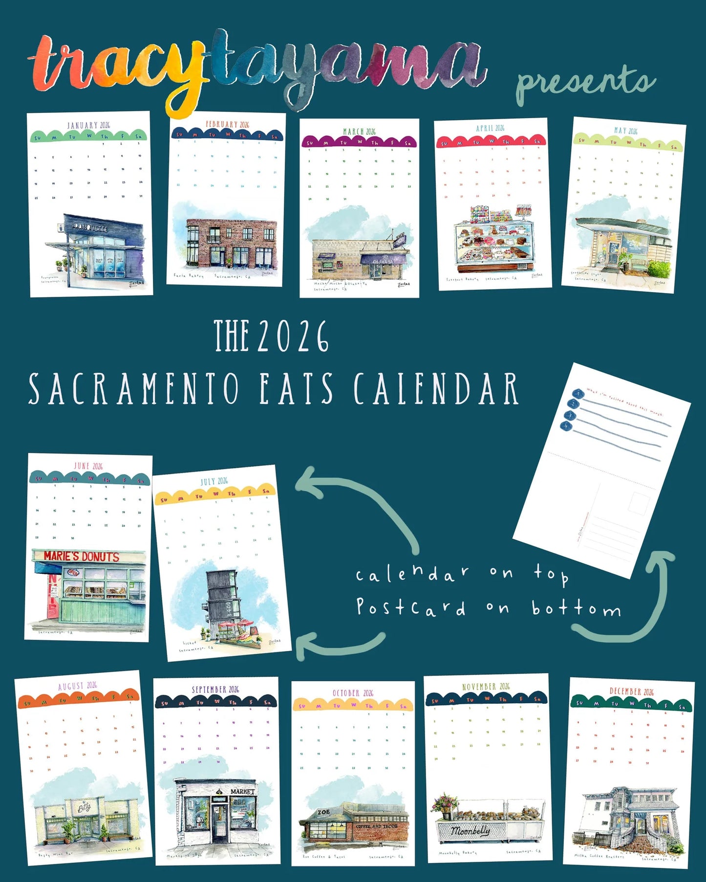 2026 Sacramento Eats Calendar/Postcard set!