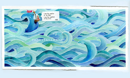 Captain of My Soul Original Watercolor Painting