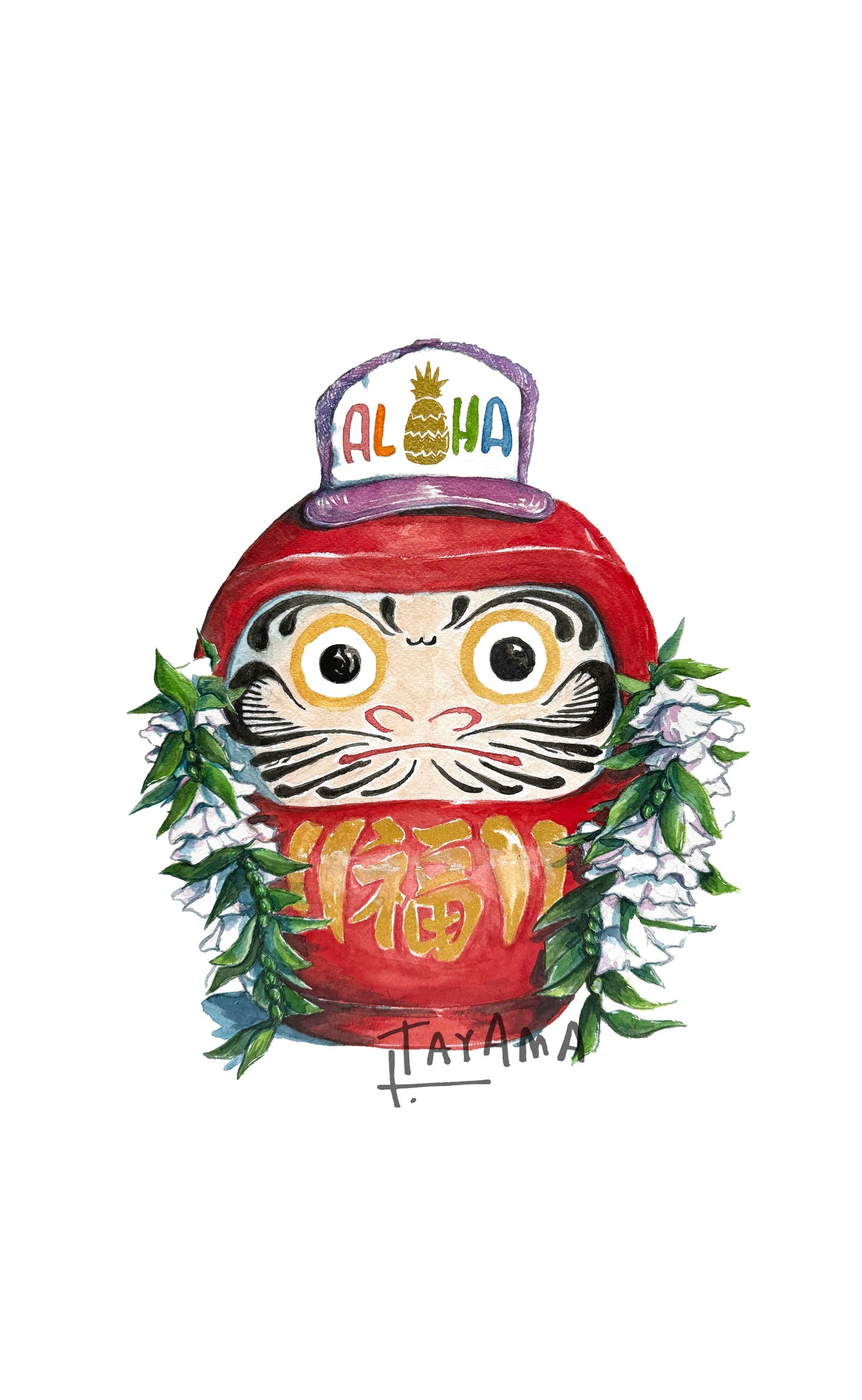 Aloha Daruma giclee print