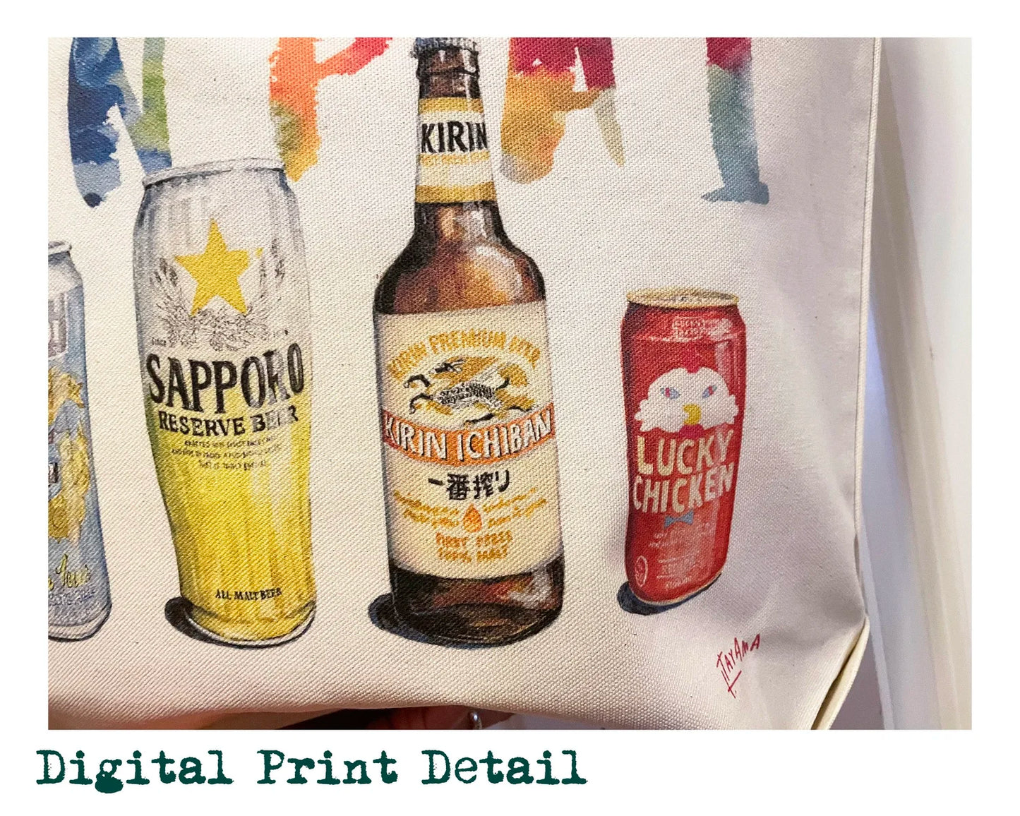 KANPAI! Japanese Beers - Large Heavy Duty Canvas Tote Bag