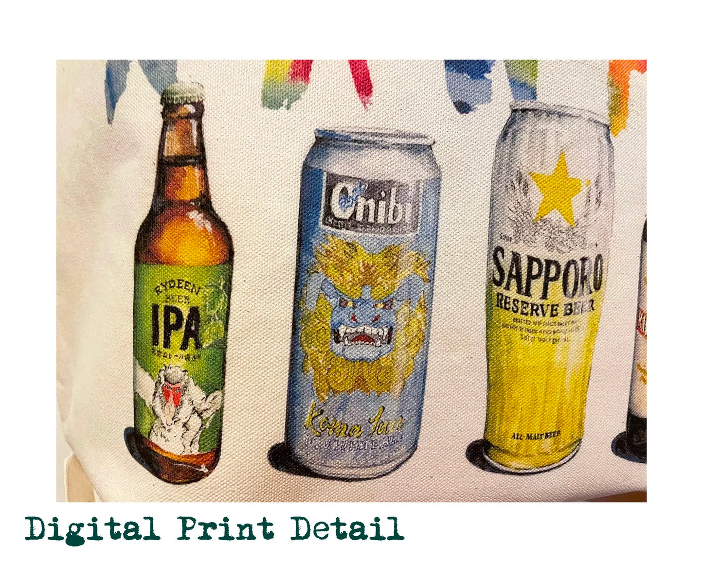 KANPAI! Japanese Beers - Large Heavy Duty Canvas Tote Bag