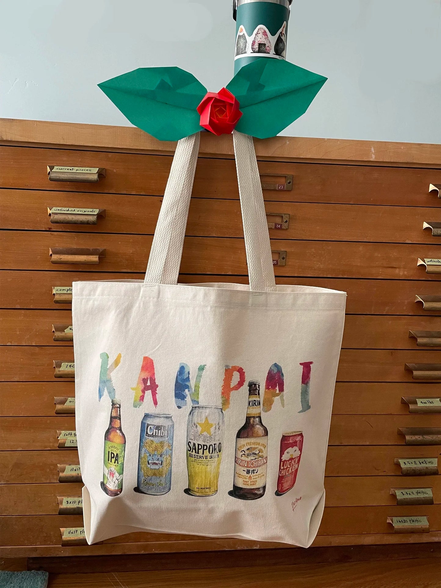 KANPAI! Japanese Beers - Large Heavy Duty Canvas Tote Bag
