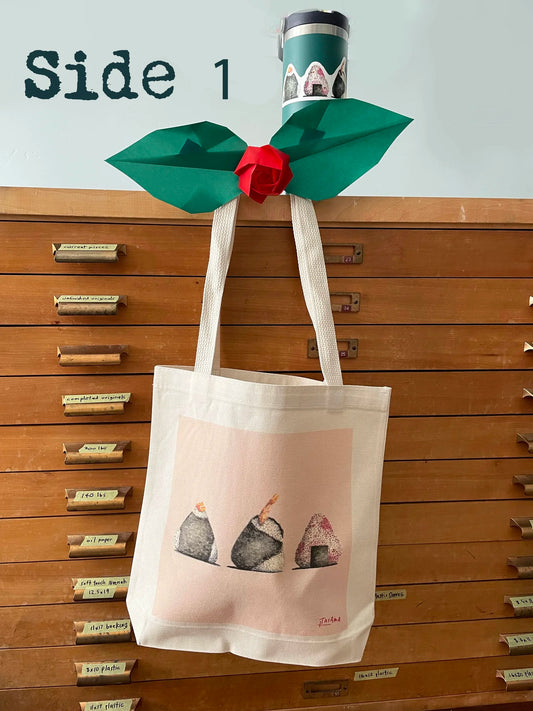 Pink Musubi/Onigiri & Foodland Pokes - Medium Canvas Heavy Duty Tote Bag