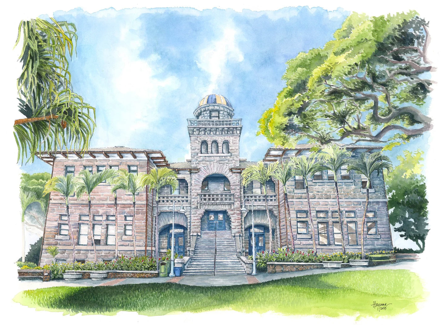 Pauahi Hall, Punahou School - Giclee Print